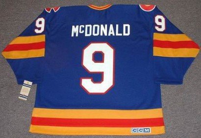 LANNY McDONALD Colorado Rockies 1980 CCM Vintage Throwback Away NHL Hockey Jersey, LARGE