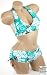 Aqua Tropical Floral 2 pc Bikini Boyshort Swimsuit M JUNIOR SIZE MEDIUM