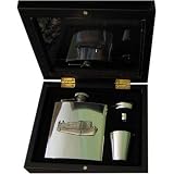 Review Sterling & Classic  / Narrowboat 6oz Stainless Steel Hip Flask - Gift Set
