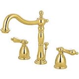Kingston Brass KB1972AL Heritage Widespread Lavatory Faucet, Polished Brass (Not CA/VT Compliant)