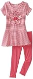 Flapdoodles Toddler Girls Flower Nautical Stripe Dress Set