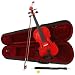 Red 4/4 Violin with Bow, Free Case, and Accessories