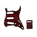 Musiclily SSS 11 Holes Strat Electric Guitar Pickguard and BackPlate Set for Fender US/Mexico Made Standard Stratocaster Modern Style Guitar Parts,4Ply Red Tortoise