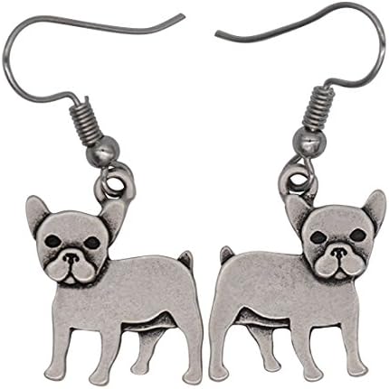 Cute Vintage French Bulldog Dog Drop Earrings