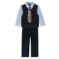 Toddler Boys' Cherokee&reg; Stripe 4pc Vest Set - Navy/Light Blue