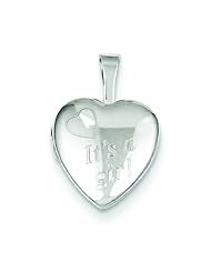 Genuine .925 Sterling Silver Its A Girl 12mm Heart Locket 1.3 Grams. 100% Satisfaction Guaranteed.
