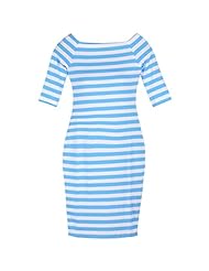 Petite Summer Striped Print Off the Shoulder Sheath Vintage Mini Dress 