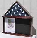 Military Shadow Box, Burial/Funeral Flag Display Case for 5' X 9.5' Flag, Mahogany Finish, Solid Wood (FC07-MA)