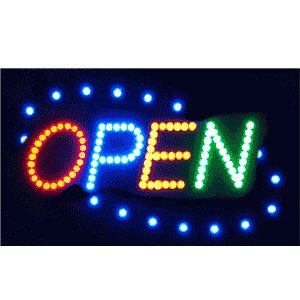 Heavy Duty Open Electronic Colorful Flash Flashing LED Display Sign Shop Door Window Advertising LED Board Indoor Decor
