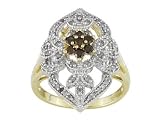 10KT .50CTW WHITE AND IRRADIATED RED DIAMOND RING