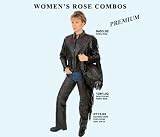 Women's Purple Rose Combo Leather Jacket - Removable Liner, Side Laces, Elastic Back, Zippered Sleeves