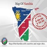 Editable Namibia Powerpoint Map - Powerpoint Slide Map of Namibia