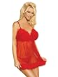 Red Marabou BablyDoll With Matching gString Womens Sexy Lingerie