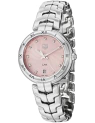 Tag Heuer Link Diamond Pink Guilloche Dial Steel Ladies Watch WAT1313.BA0956