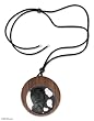 Cedar and obsidian long necklace, 'Mask of Mystique'