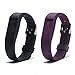 Vetoo Replacement Bands for Fitbit Flex,Fashion Silicone Bracelet Wristband Accessory,Pack of 2,Black+Purple