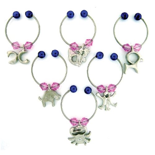 Astrology Wine Glass Charms - January to July