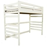 Snow Loft Bed with Home Office Area - White (Twin)