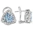 14K White Gold Aquamarine and Diamond Earrings