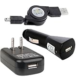 HTC Merge USB Charging Kit: USB Car Charger, USB Travel Charger, Retractabl ....