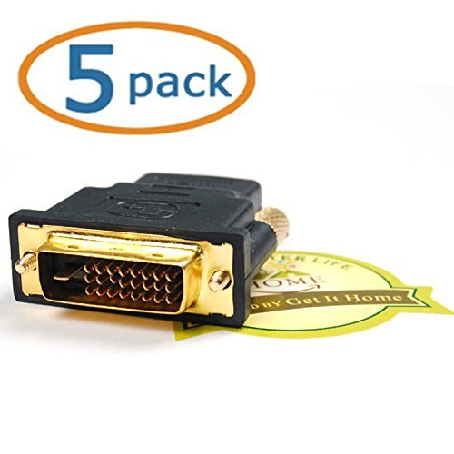 Get It Home Gold Plated HDMI Female to DVI-D Male Video Adapter - 5 PCS