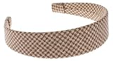 L. Erickson USA 1 1/2 Headband - Italian Silk Brown Houndstooth