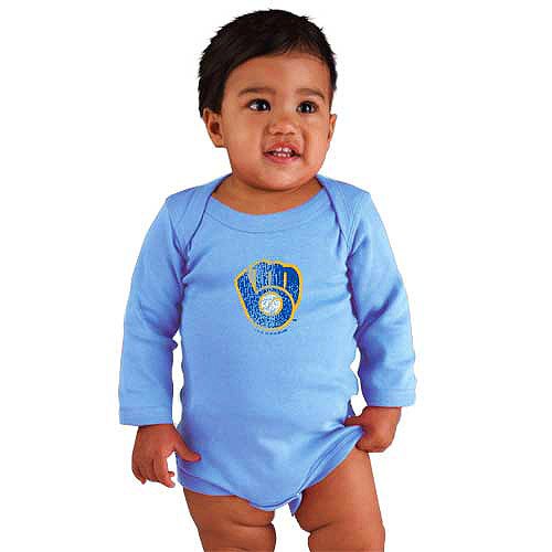 Milwaukee Brewers Long Sleeve Creeper By Soft As A Grape Newborn