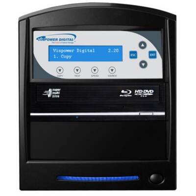 Vinpower Digital SharkBlu-S1T-BK Black Bluray / DVD / CD Hard Drive To 1 Target Duplicator with 12X Blu-ray Burner and 500G Hard Drive & USB 3.0 Multi-File CopyConnect