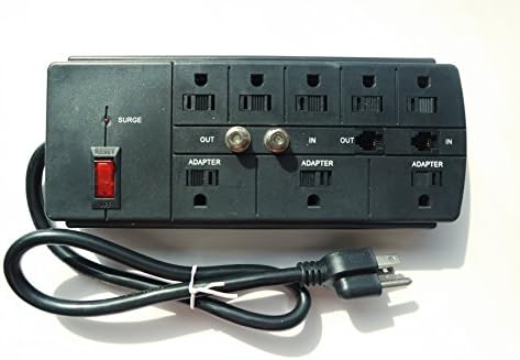 8-Outlets 24 Inch (60 CM) Long Surge-Protected Relocatable Power Tap with TV Line and TEL/FAX/Modem Surge Protection Feature (FLTP8S3-TT-H)