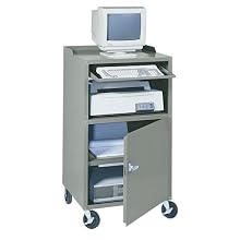Edsal CSC6775G 27-Inch Wide by 24-Inch Deep by 49-1/4-Inch High Mobile Open Computer Stand, Light Grey
