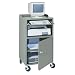 Edsal CSC6775G 27-Inch Wide by 24-Inch Deep by 49-1/4-Inch High Mobile Open Computer Stand, Light Grey