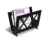 Contemporary Style Cappuccino Finish Wood Magazine Rack