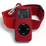 Incipio Red Leather Case with Arm Band for the Apple iPod Nano 1st Generation 1GB, 2GB, 4GB