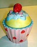Strawberry Cup Cake ceramic trinket box, great inexpensive gift!