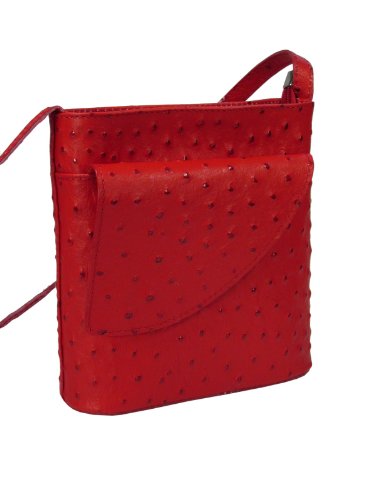 Ital. Leder Handtasche - kleine Abendtasche / Umhängetasche rot in Strauß Prägung- 18x18x7 cm (B x H x T) Ital. Leder Handtasche - kleine Abendtasche / Umhängetasche rot in Strauß Prägung- 18x18x7 cm (B x H x T)