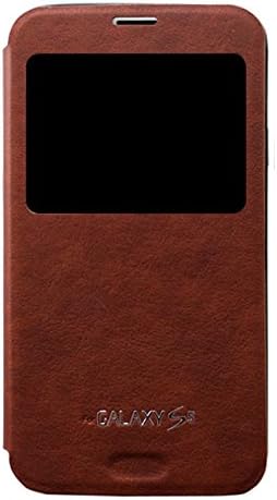 [Dark Brown] Galaxy Note4, [Quick Window View] Vintage PU Leather Case Flip Cover Anti Shock Card Slot For Samsung Galaxy Note 4 TGN4DB