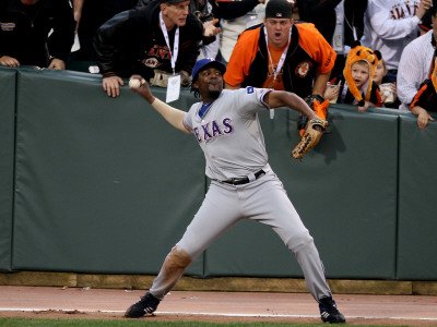Texas Rangers v San Francisco Giants, Game 1: Vladimir Guerrero Photographic Poster Print by Elsa ., 12x16