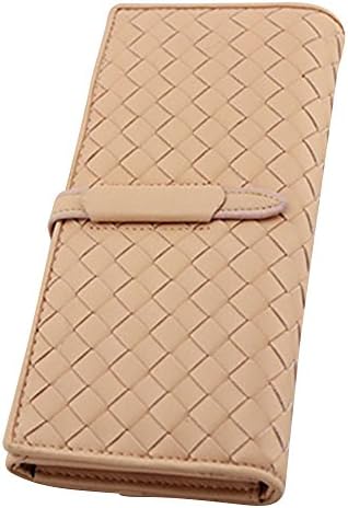 TBHAGG Women's Stylish Chic Checked Weave Leather Knitted Wallet