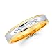 Women's Diamond Wedding Band 14k Multi-Tone Gold Ring (0.05 Carat), Size 7
