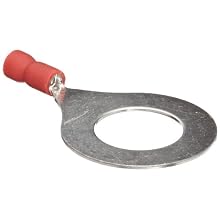 Morris Products 10024 Ring Terminal, Vinyl Insulated, Red, 22-16 Wire Size, 9/16" Stud Size (Pack of 100)