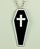 4" Coffin w/ Cross Necklace Gothic Halloween Costume Cosplay