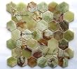 4x4 Sample of Green Onyx Hexagon 2x2 Polished Mosaic Tiles