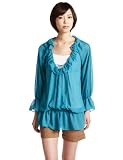 「(レイビームス)Ray BEAMS Ray BEAMS / レーステープ シフォンチュニック 63110406690 74 TURQOISE ONE SIZE」の画像