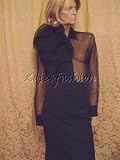 Christian Dior - $2380 New CHRISTIAN DIOR Sheer Black Rose Silk Top 10 / 42