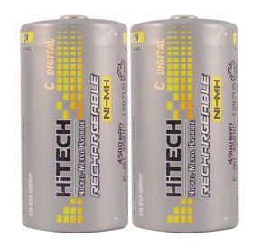 Hitech - 2 C Size Rechargeable Batteries (4500mAh)