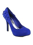 Ruffle Back Suede Platform Pump