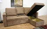 Linden Tan Microfiber Convertible Sectional / Sofa Bed