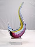 Murano Glass Vase Mouth Blown Art Zanfirico Swan Sculpture X197