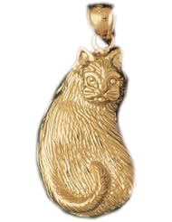 Dazzlers Solid 14k Gold Cat Charm Pendant Available in three colors from jewelsberry (weights: 6.5 grams only)