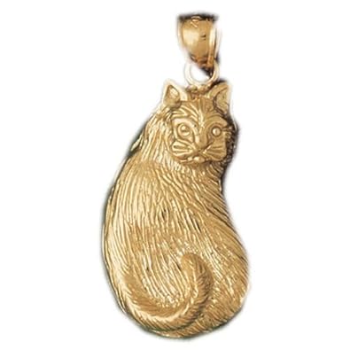 Cheap Girls Jewelry Dazzlers Solid 14k Gold Cat Charm Pendant Available in three colors from jewelsberry (weights: 6.5 grams only) For Sale